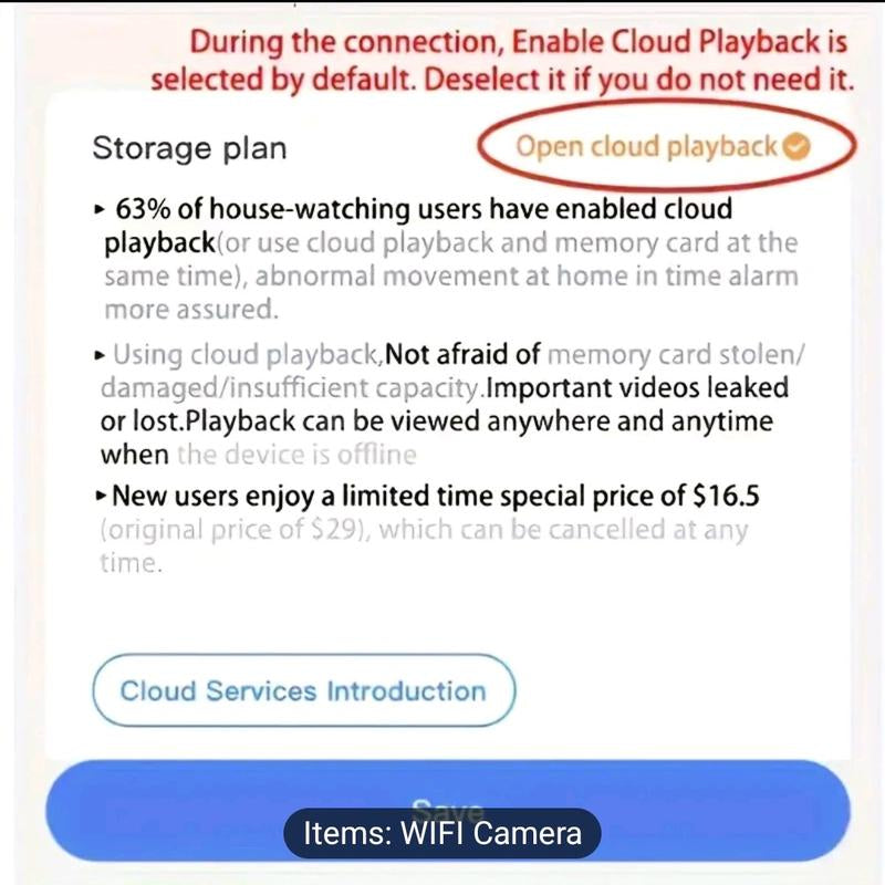 Wifi Pet Camera with 355° Pan, 110° Tilt, 2-Way Audio and Cloud Storage for Remote Monitoring - USB Powered Security Protective Protection