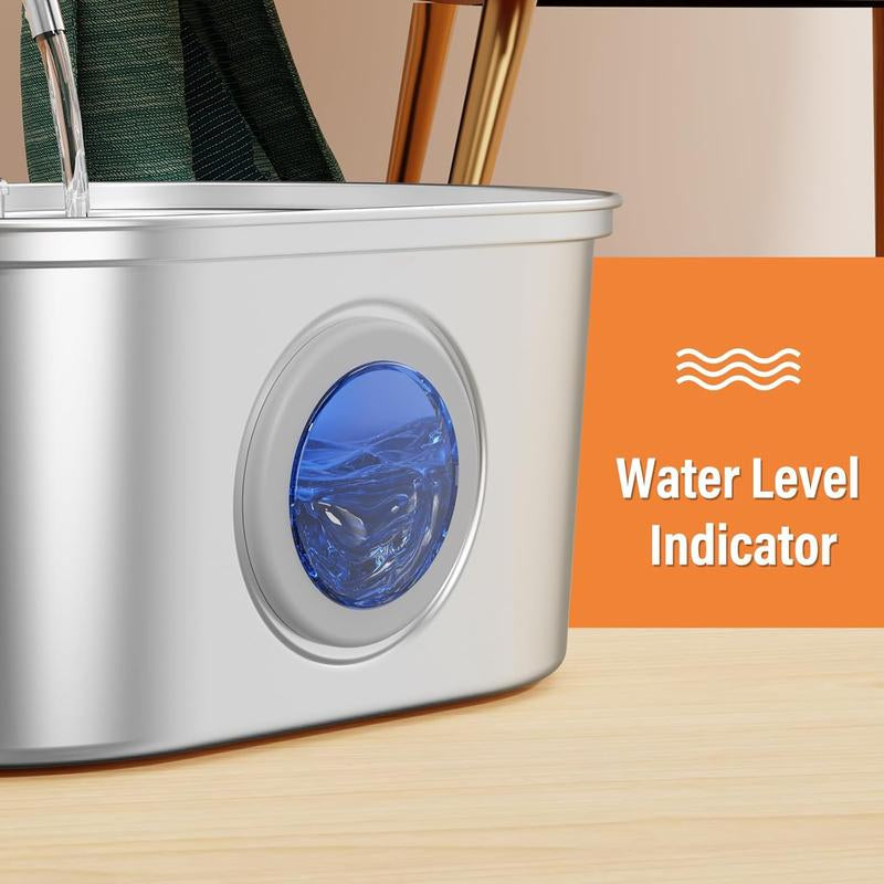 0.8Gal/108Oz Automatic Cat Water Fountain Stainless Steel, Pet Water Fountain, 3 Replacement Carbon Filters, Quiet Pump, Suitable for Cats, Dogs and Multi-Pet Households (Elliptical)
