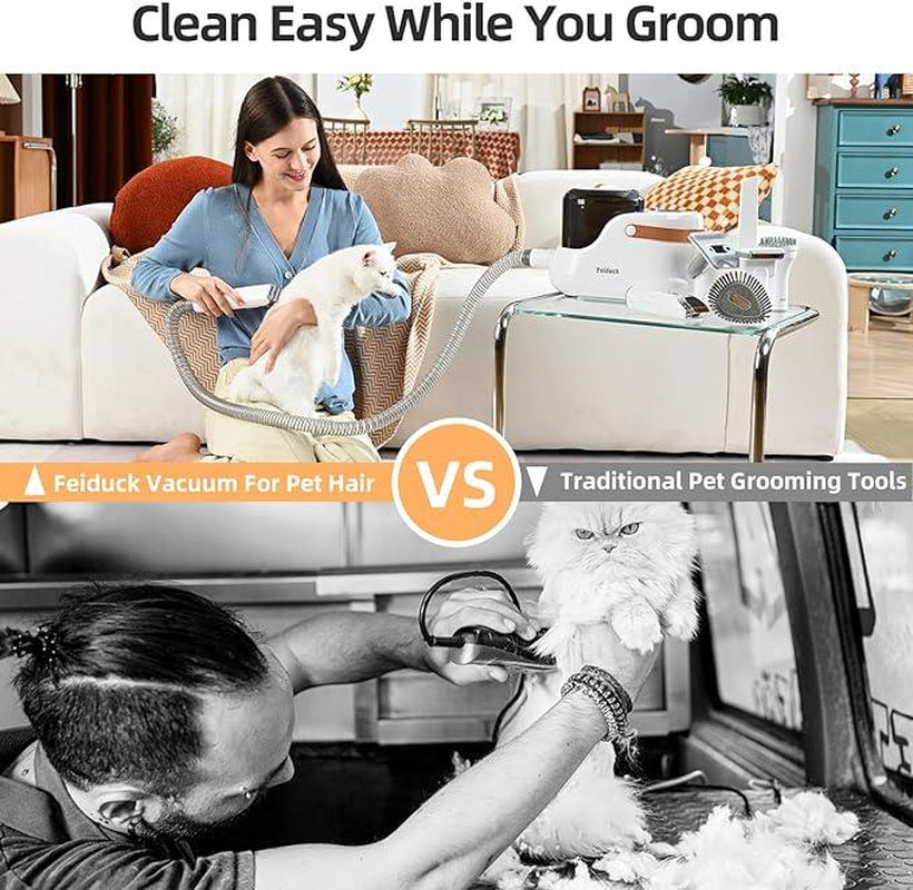 Dog Grooming Kit,Pet Grooming Vacuum Suction 99% Pet Hair,2.5L Large Capacity,Dog Air Clipper Vacuum with 12 Grooming Tools