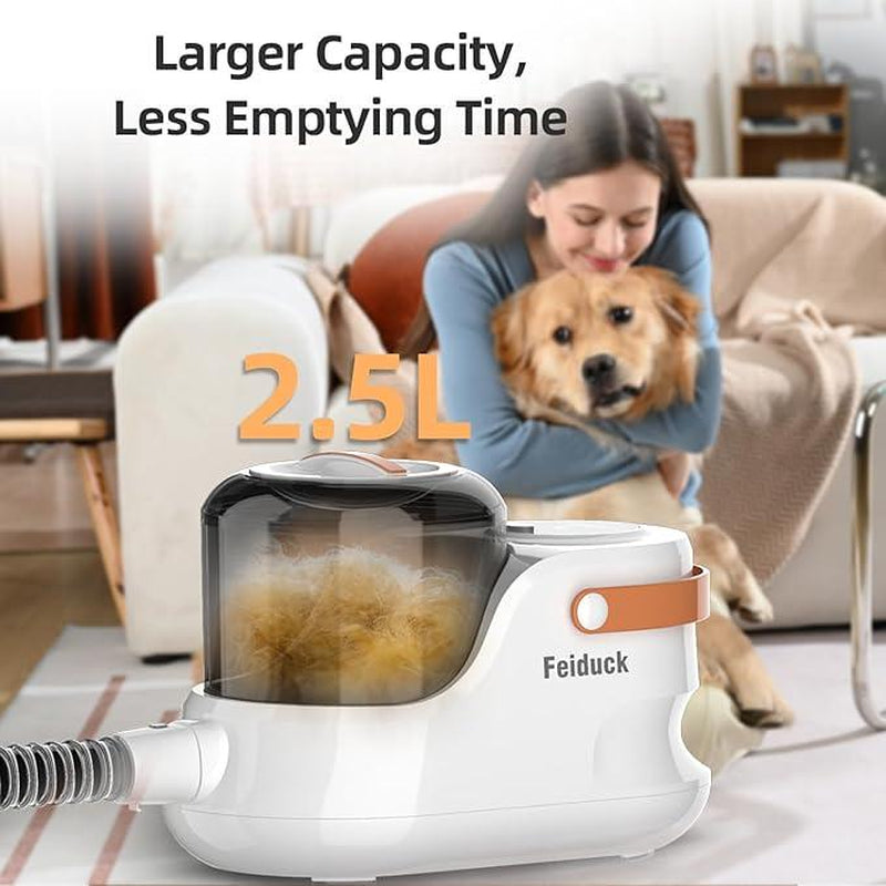 Dog Grooming Kit,Pet Grooming Vacuum Suction 99% Pet Hair,2.5L Large Capacity,Dog Air Clipper Vacuum with 12 Grooming Tools