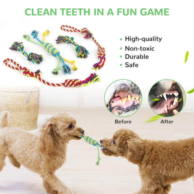 Dog Squeaky Toys for Small Dogs, Puppy Toys for Teething Cute Small Dog Toys Stuffed Plush Dog Toy Bundle Natural Cotton Puppy Rope Toy Dog Chew Toys for Puppies Pet Toys for Dogs (12 PACK PUPPY TOYS)
