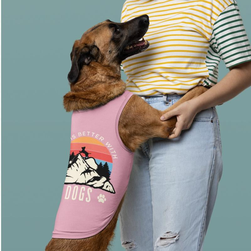 "Life Is Better with Dogs" Dog Tank Top
