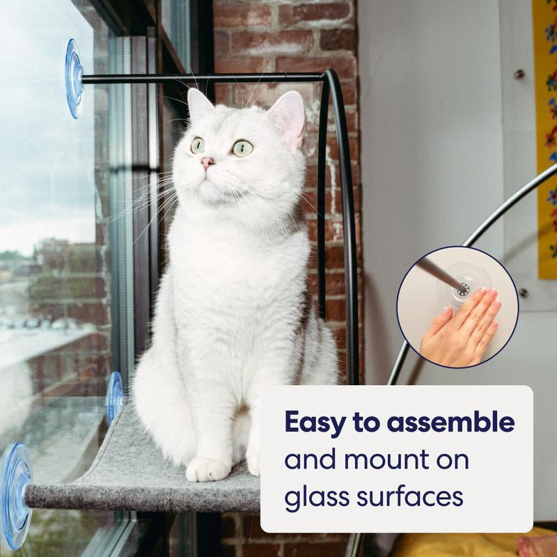 Cloud Nine Window Hammock - Cat Window Perch, Supports 30 Lbs, Cute Cat Bed, Strong Suction Cups, Cordless