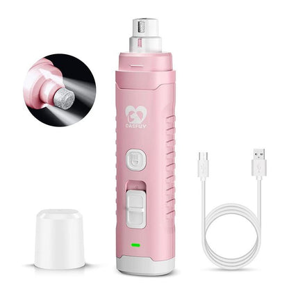 Dog Nail Grinder with 2 LED Light for Medium Large Dogs - 3X More Powerful 2-Speed Electric Rechargeable Pet Nail Trimmer Quiet Painless Paws Grooming & Smoothing Tool