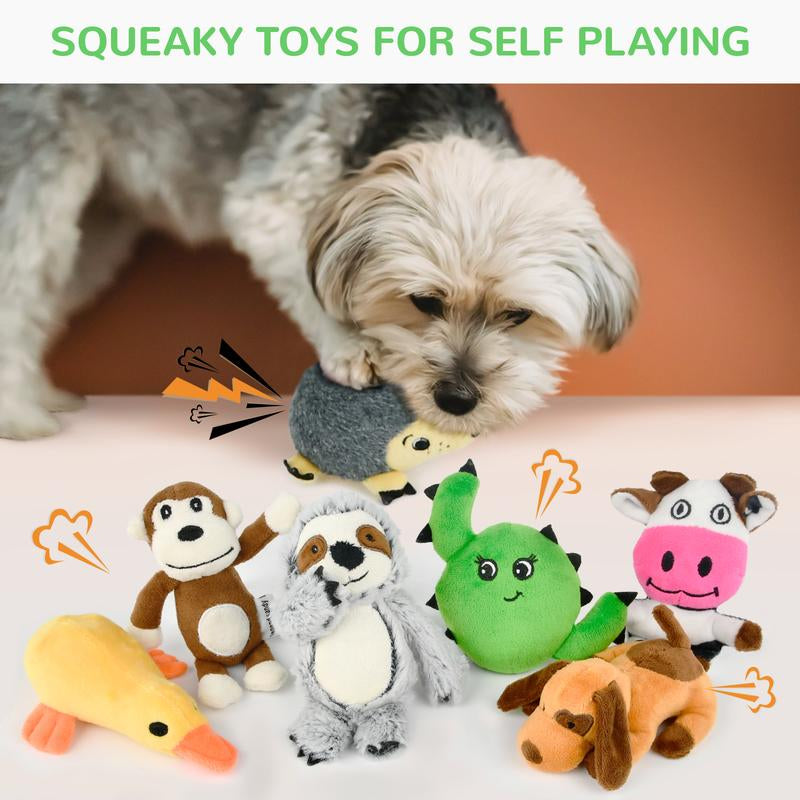 Dog Squeaky Toys for Small Dogs, Puppy Toys for Teething Cute Small Dog Toys Stuffed Plush Dog Toy Bundle Natural Cotton Puppy Rope Toy Dog Chew Toys for Puppies Pet Toys for Dogs (12 PACK PUPPY TOYS)