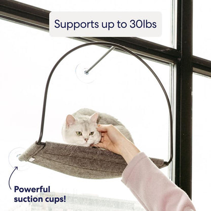Cloud Nine Window Hammock - Cat Window Perch, Supports 30 Lbs, Cute Cat Bed, Strong Suction Cups, Cordless